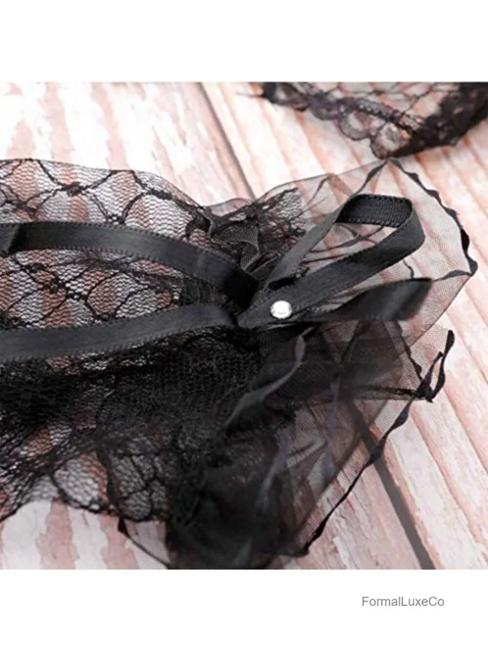 Women's Fingerless Rhinestone Lace Gloves for Wedding